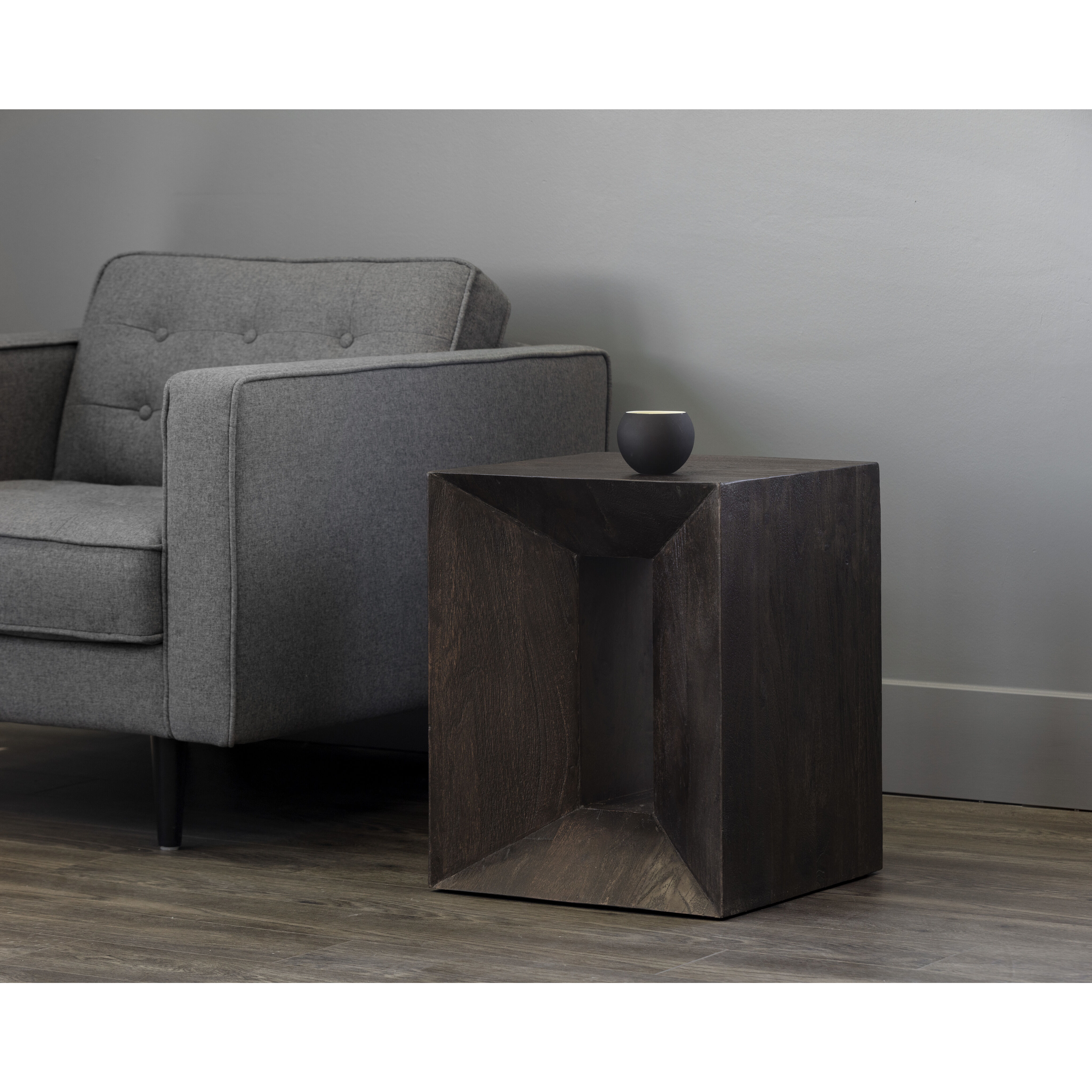 Basil 20 X 16 inch Dark Brown End Table